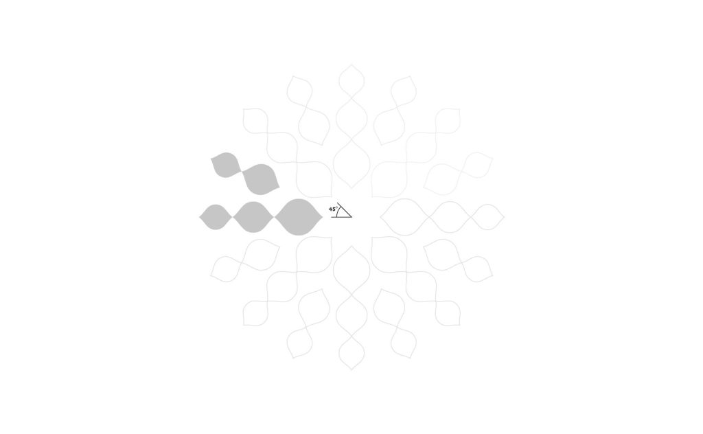 Geometric structure of Khorshid Independent Film Festival logo design inspired by Iranian architecture