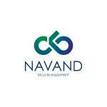 Navand logo design with infinity symbol and bicycle form in green-blue gradient