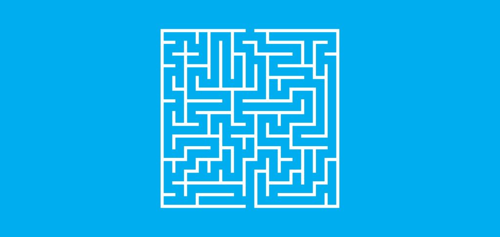 Blue maze design as inspiration for METUD brand logo